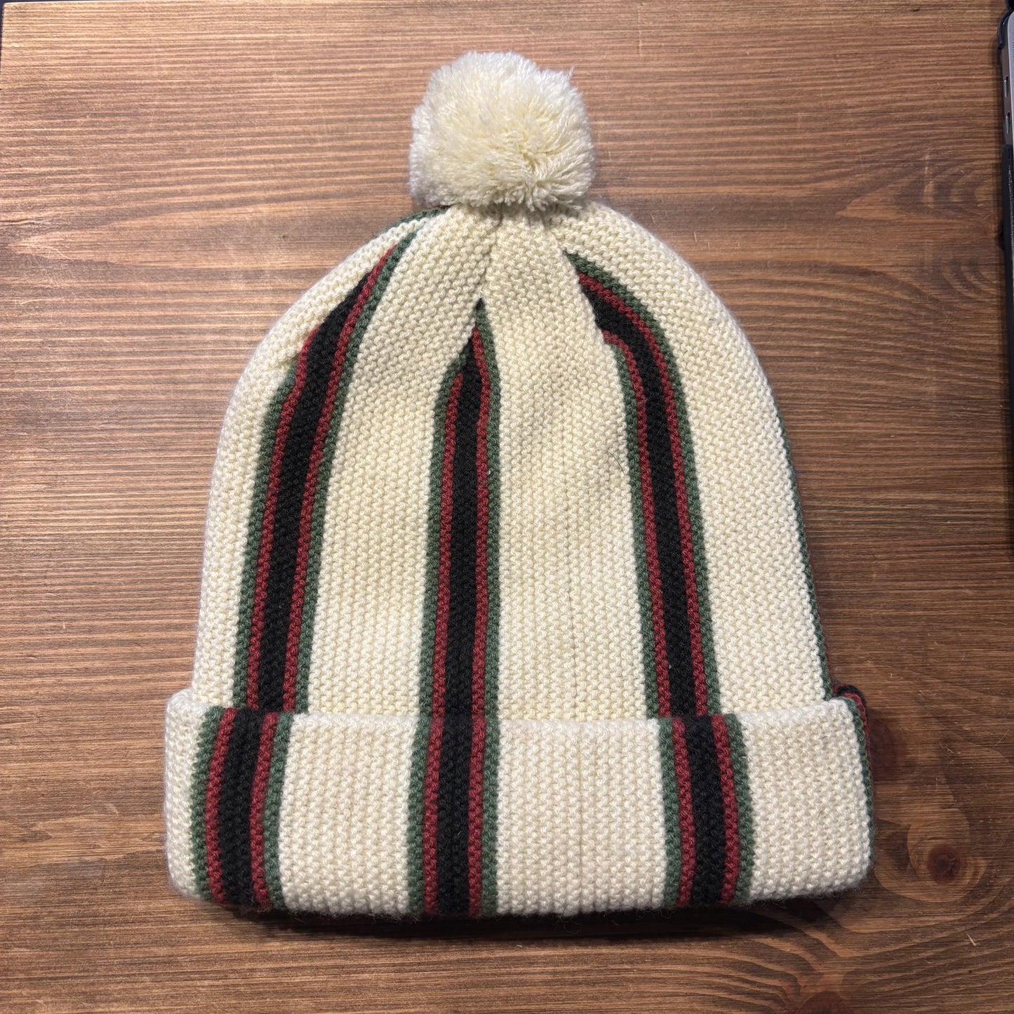 Stussy Striped Pom Beanie Beige