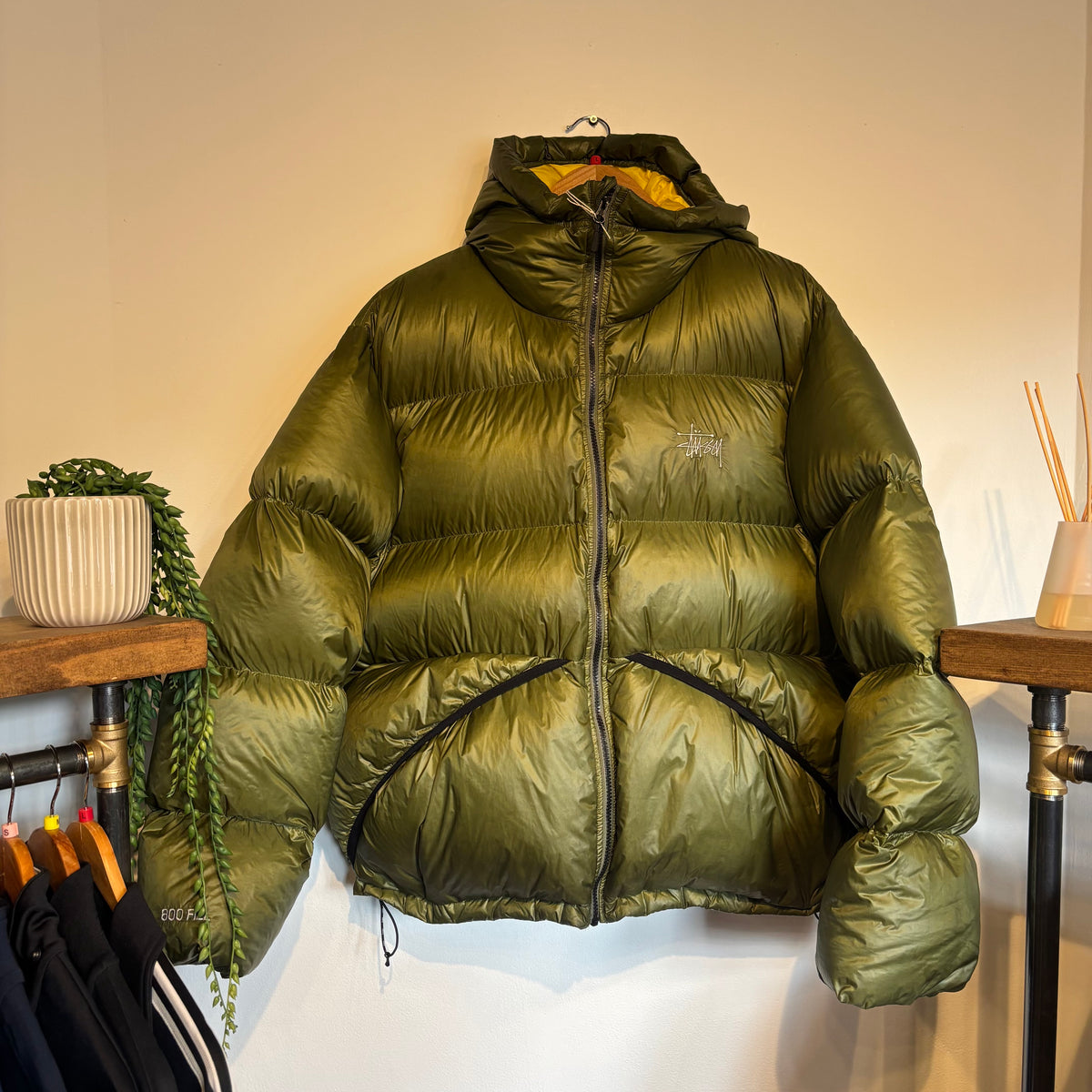 Stussy Micro Ripstop Puffer Jacket Green (Large)