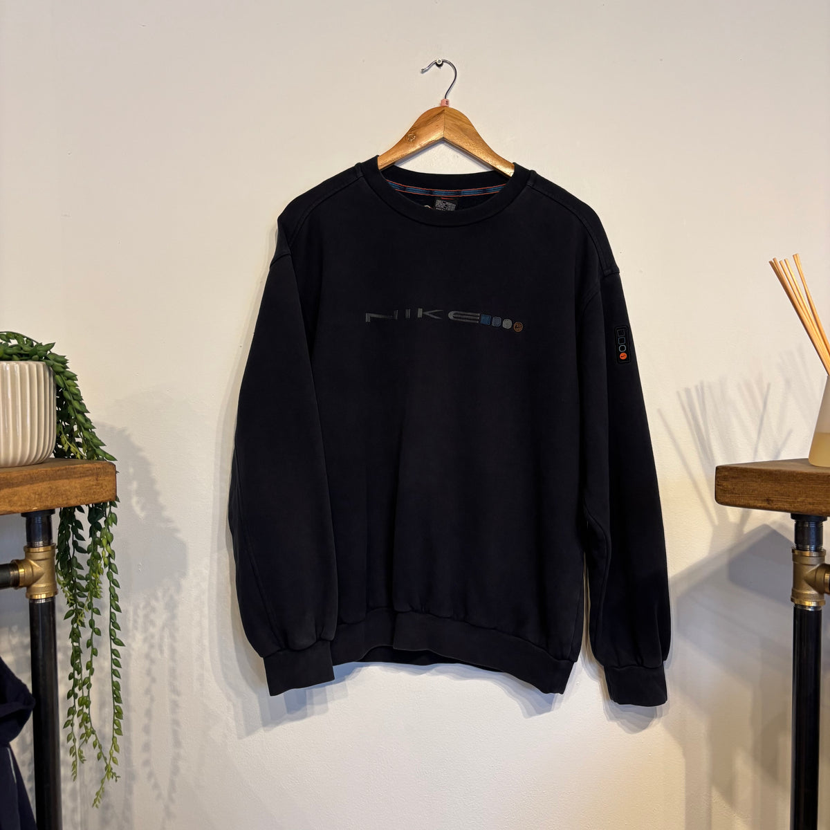 Nike Spellout Oversized Sweatshirt Navy (Small)