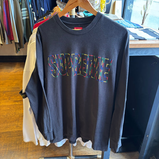 Supreme SS19 International Spellout Longsleeve T-Shirt Black (Large)