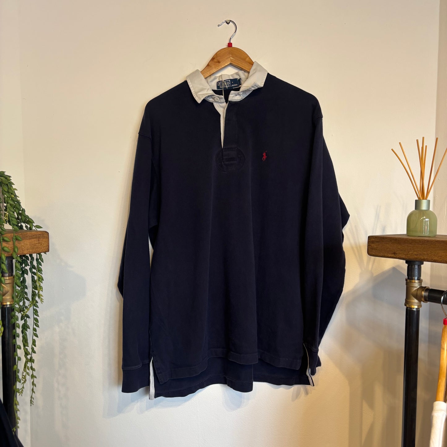 Ralph Lauren Rugby Longsleeve Polo Shirt Navy (Large)