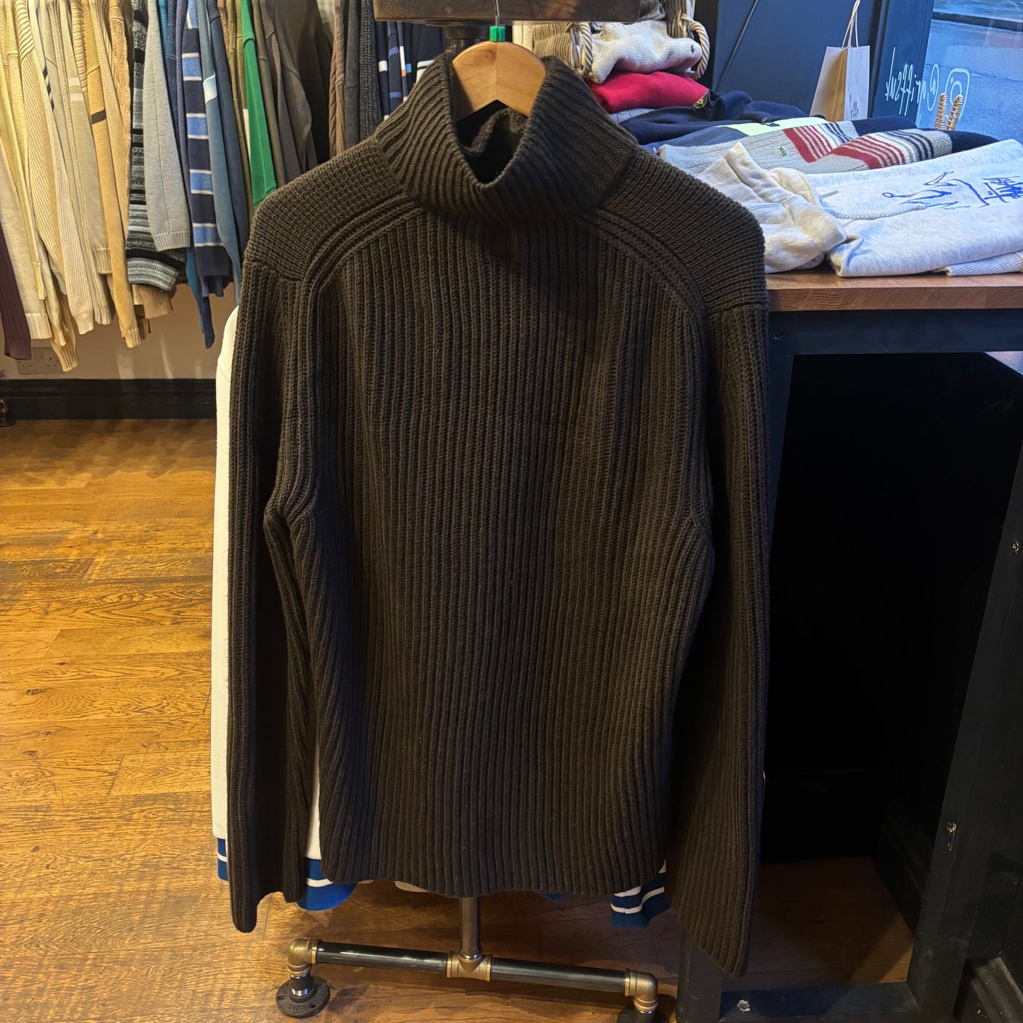 CP Company 2003 Lana Wool Quarter Zip Green (XL)