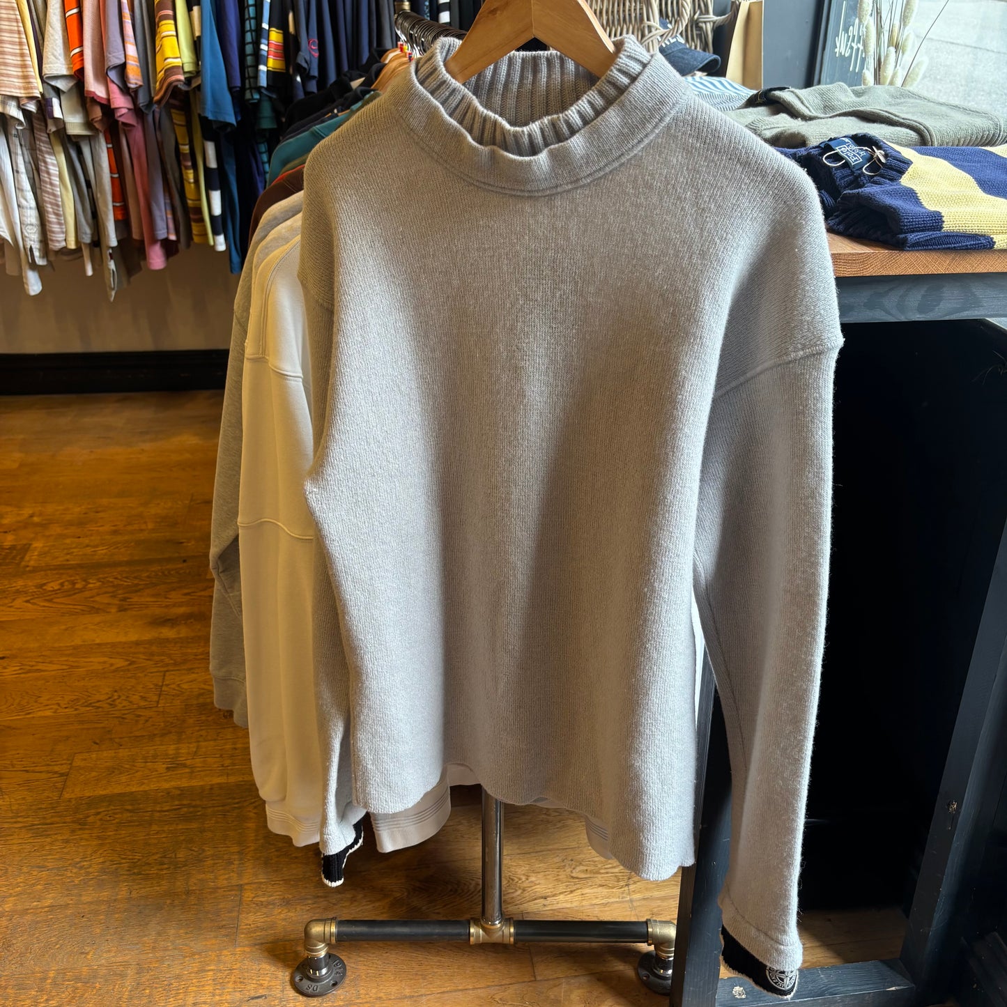 Stone Island S/S 2004 Compass Logo Knit Grey (Medium)