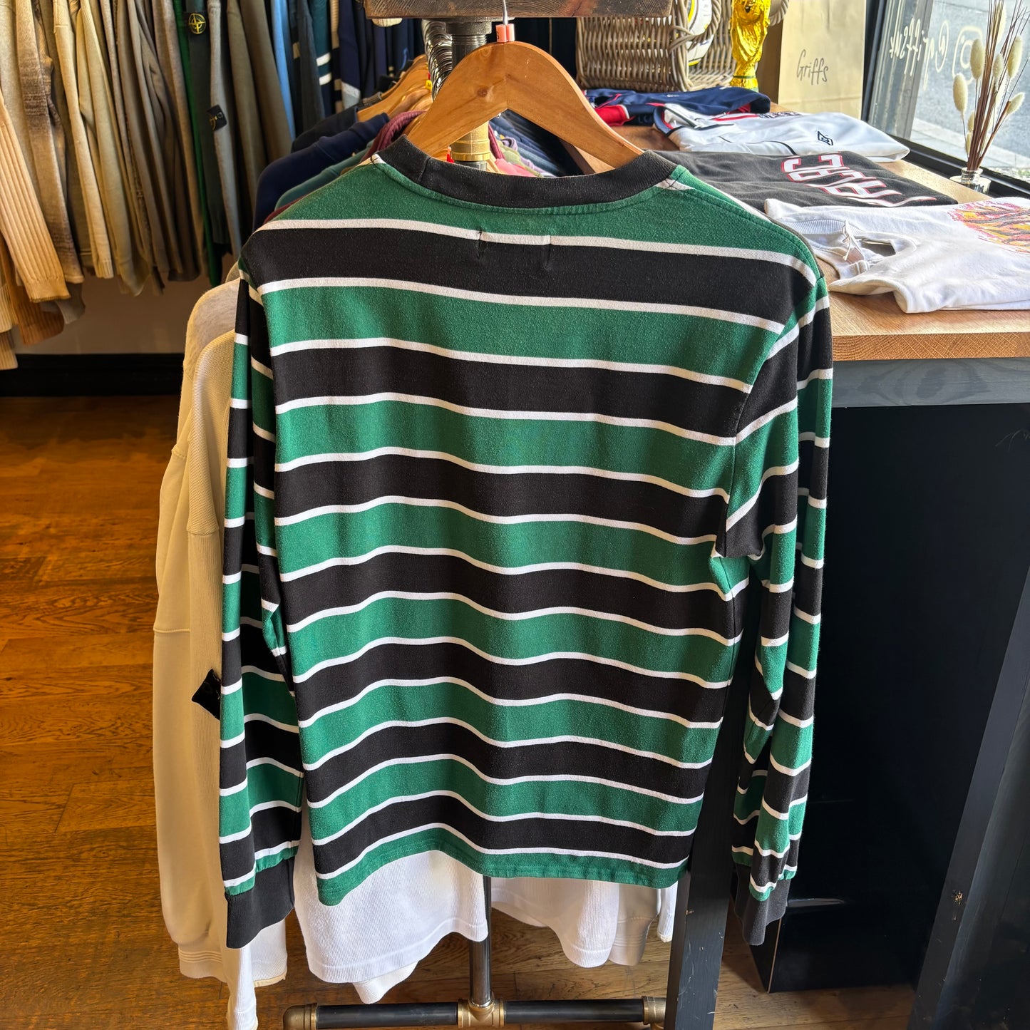 Palace FW17 Border Longsleeve T-Shirt Green/ Black (Small)