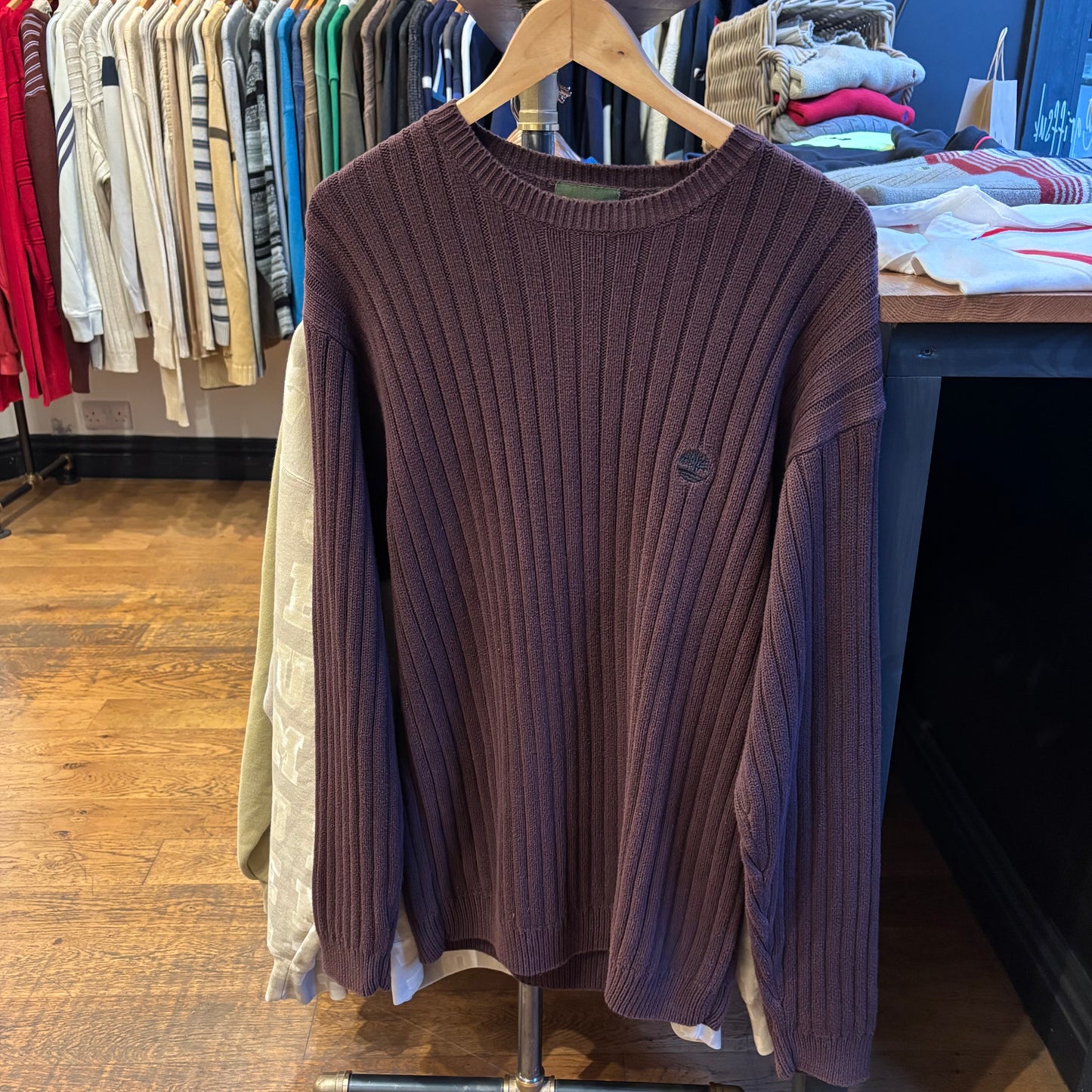 Timberland Weathergear Ribbed Pullover Knit Burgundy (Large)