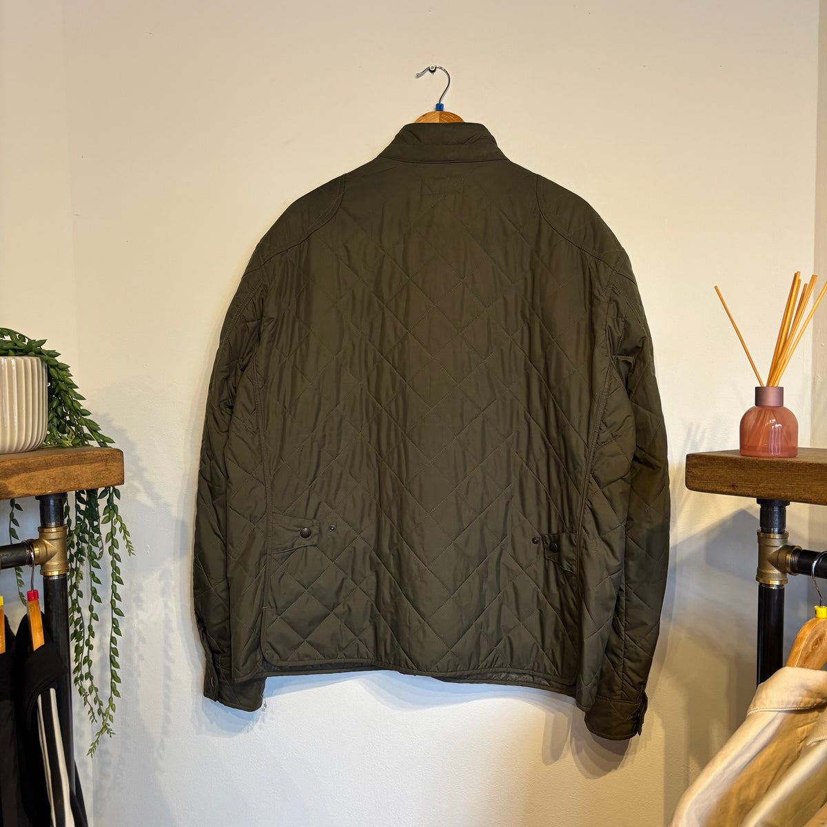 Ralph Lauren Quilted Button Up Jacket Khaki Green (XXL)