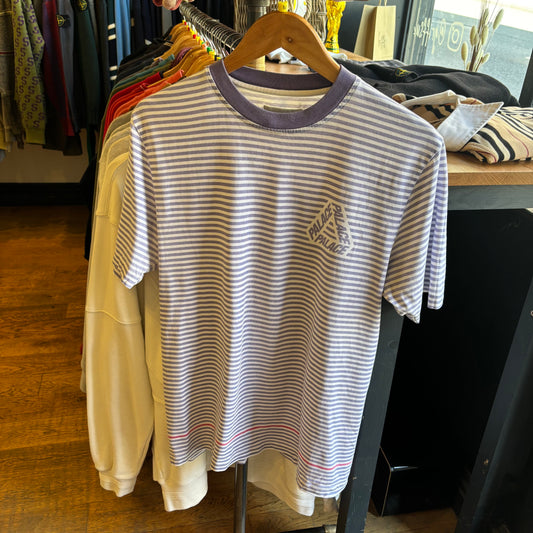 Palace SS19 Rastel Stripe T-Shirt Purple/ White (Medium)