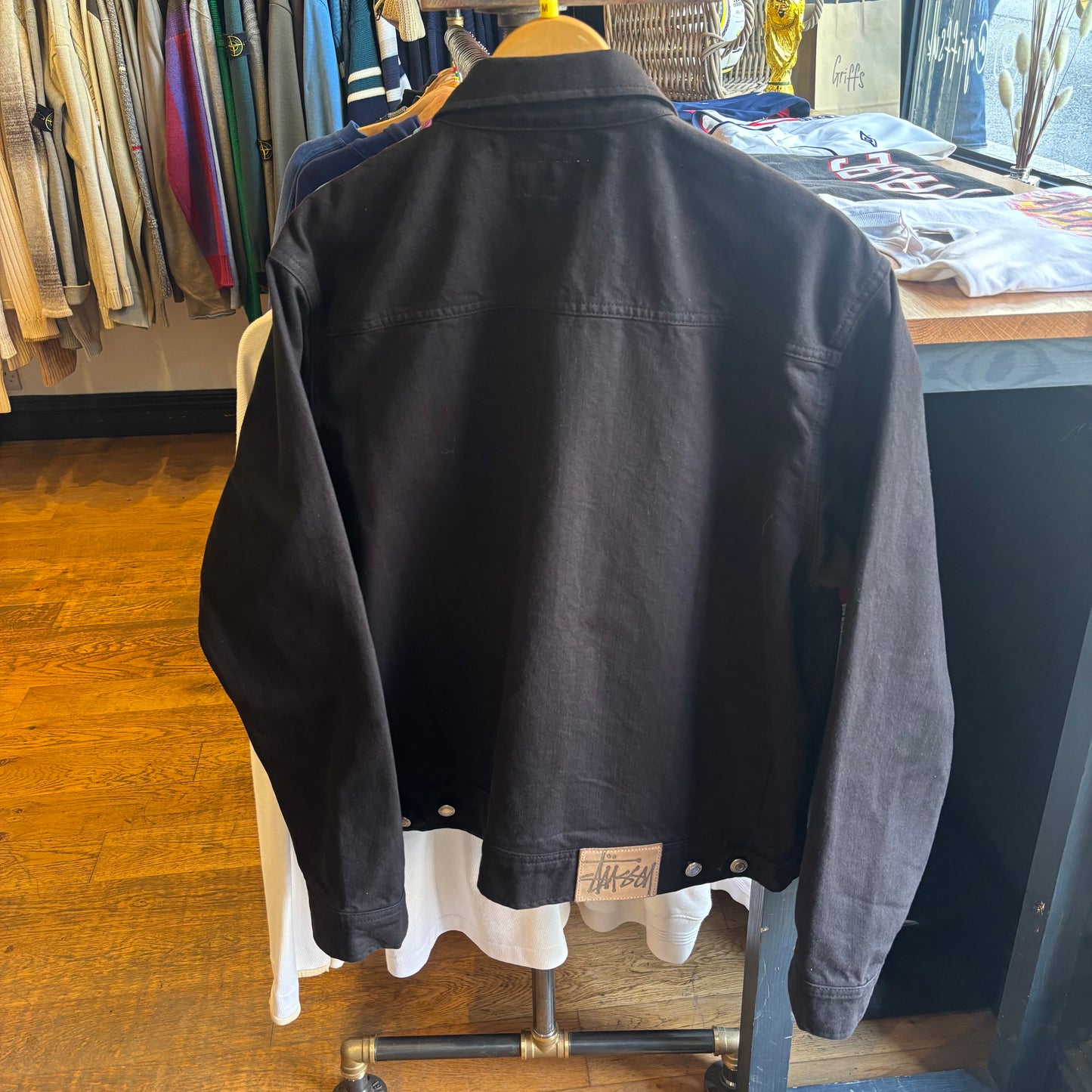 Stussy Overdyed Zip Work Jacket Black (Medium)