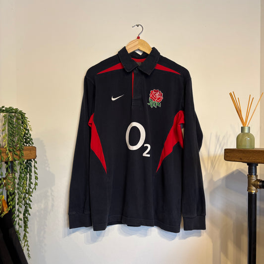 England Rugby Nike 2000s Longsleeve Shirt Black (Large)