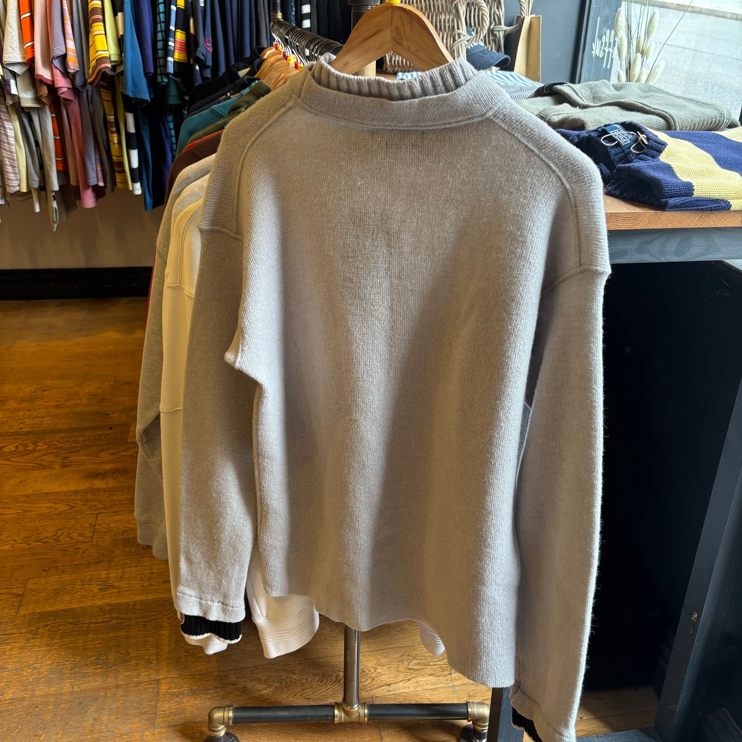 Stone Island S/S 2004 Compass Logo Knit Grey (Medium)