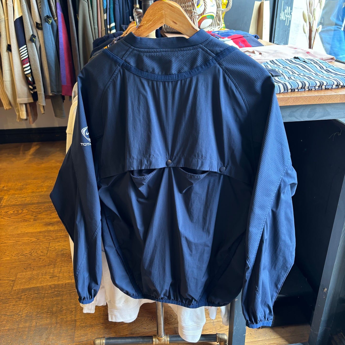 Nike T90 Swoosh Pullover Lightweight Sweatshirt Navy (Medium)