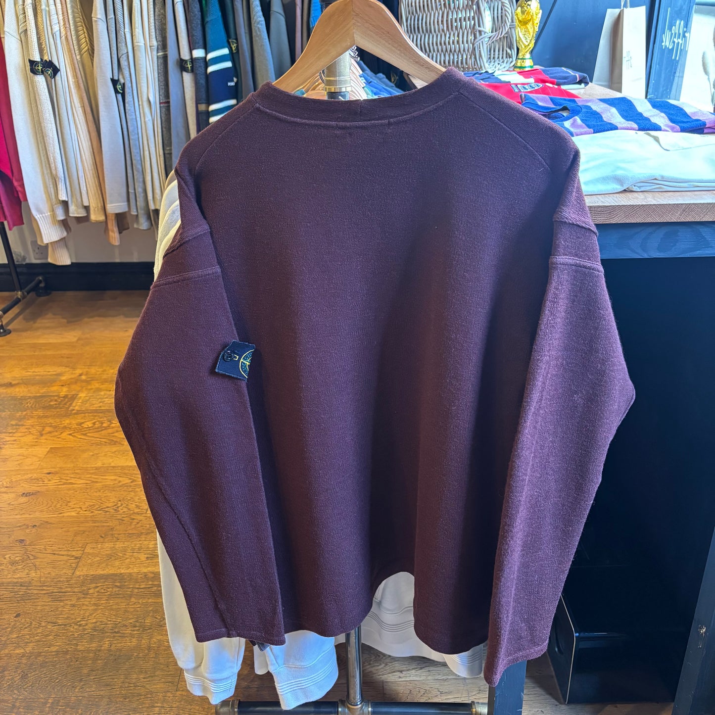 Stone Island S/S 2001 Sweatshirt Burgundy (Large)