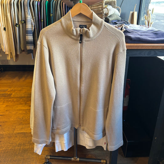 Armani Jeans Full Zip Knit Jumper Cream (XL)