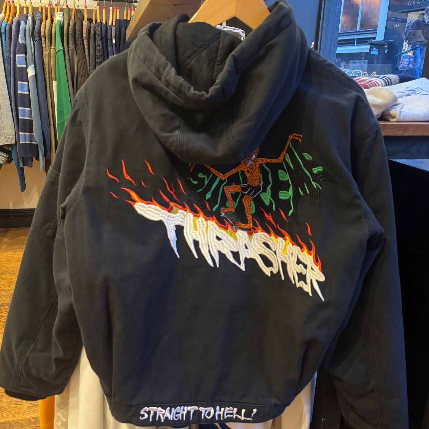Supreme X Thrasher FW24 Hooded Work Jacket Black (Small)