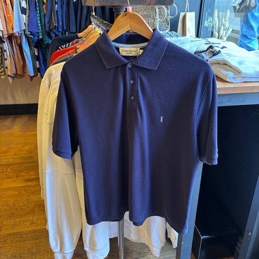 Yves Saint Laurent Polo Shirt Navy (Small)