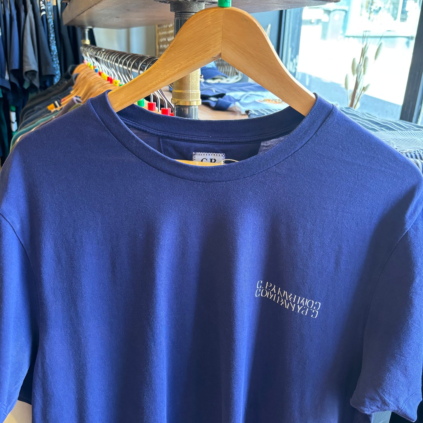 CP Company Spellout Print T-Shirt Blue (XL)