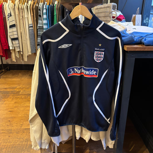England Umbro 2007/09 Quarter Zip Jumper Navy (Small)