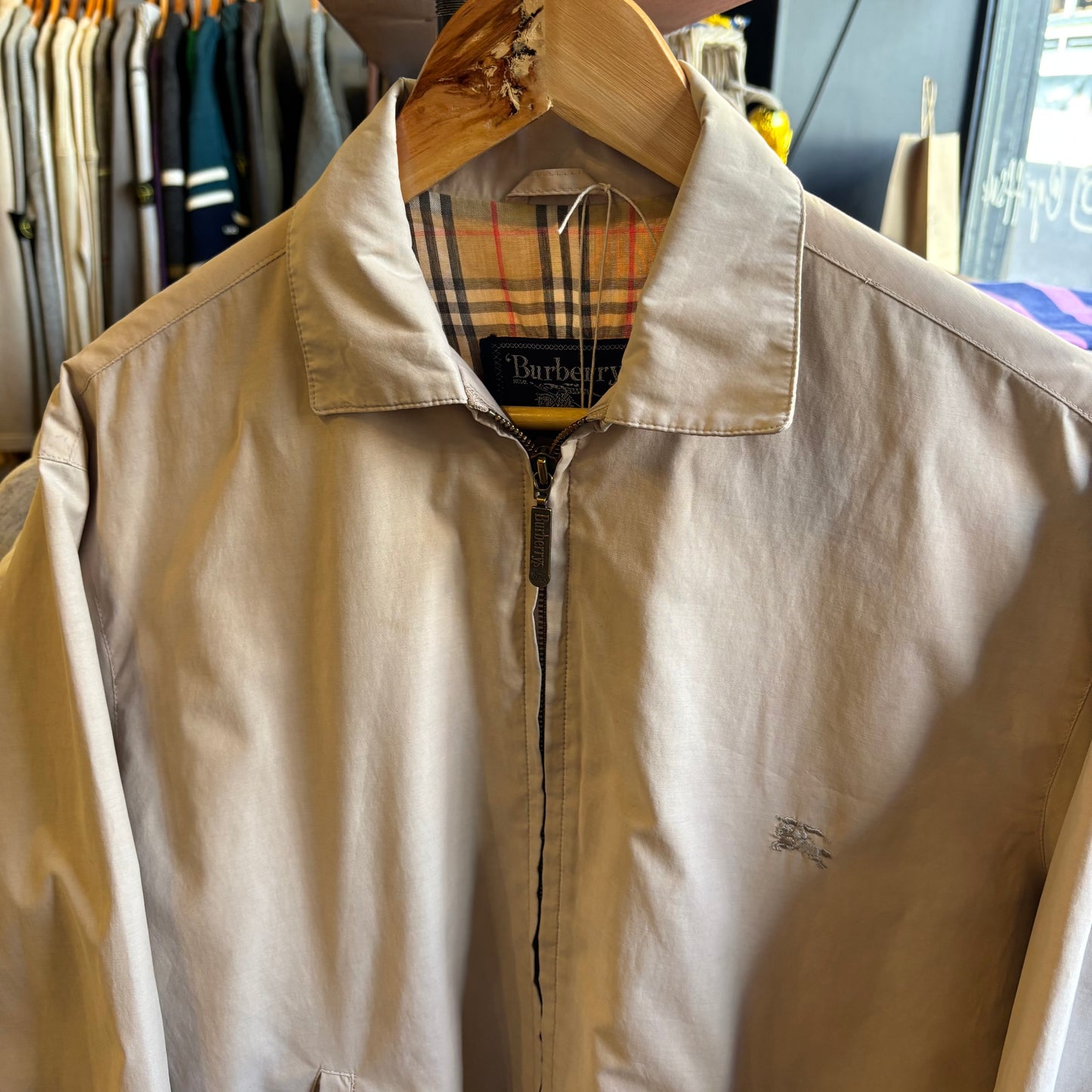 Burberry Harrington Zip Up Jacket Cream (Small)