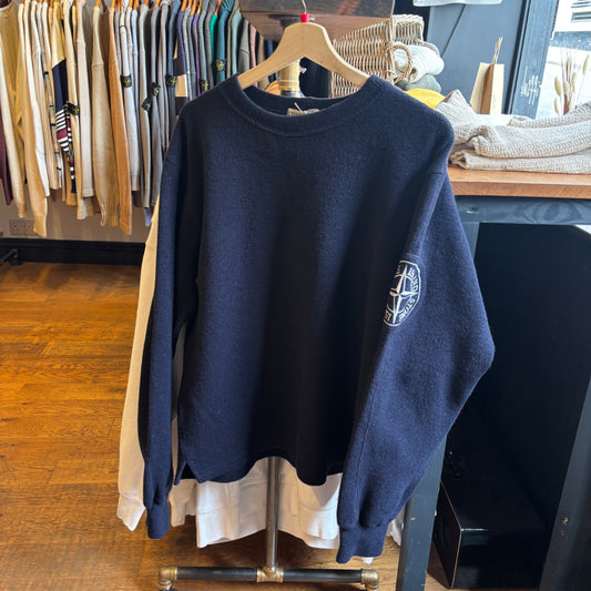 Stone Island A/W 2004 Compass Knit Jumper Navy (Large)