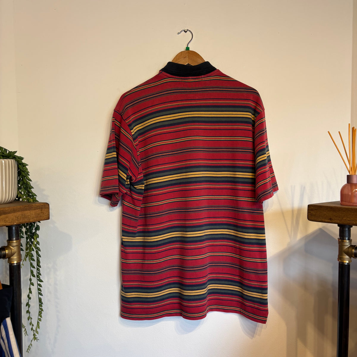 Burberry Stripe Heavyweight Polo Shirt Red (XL)