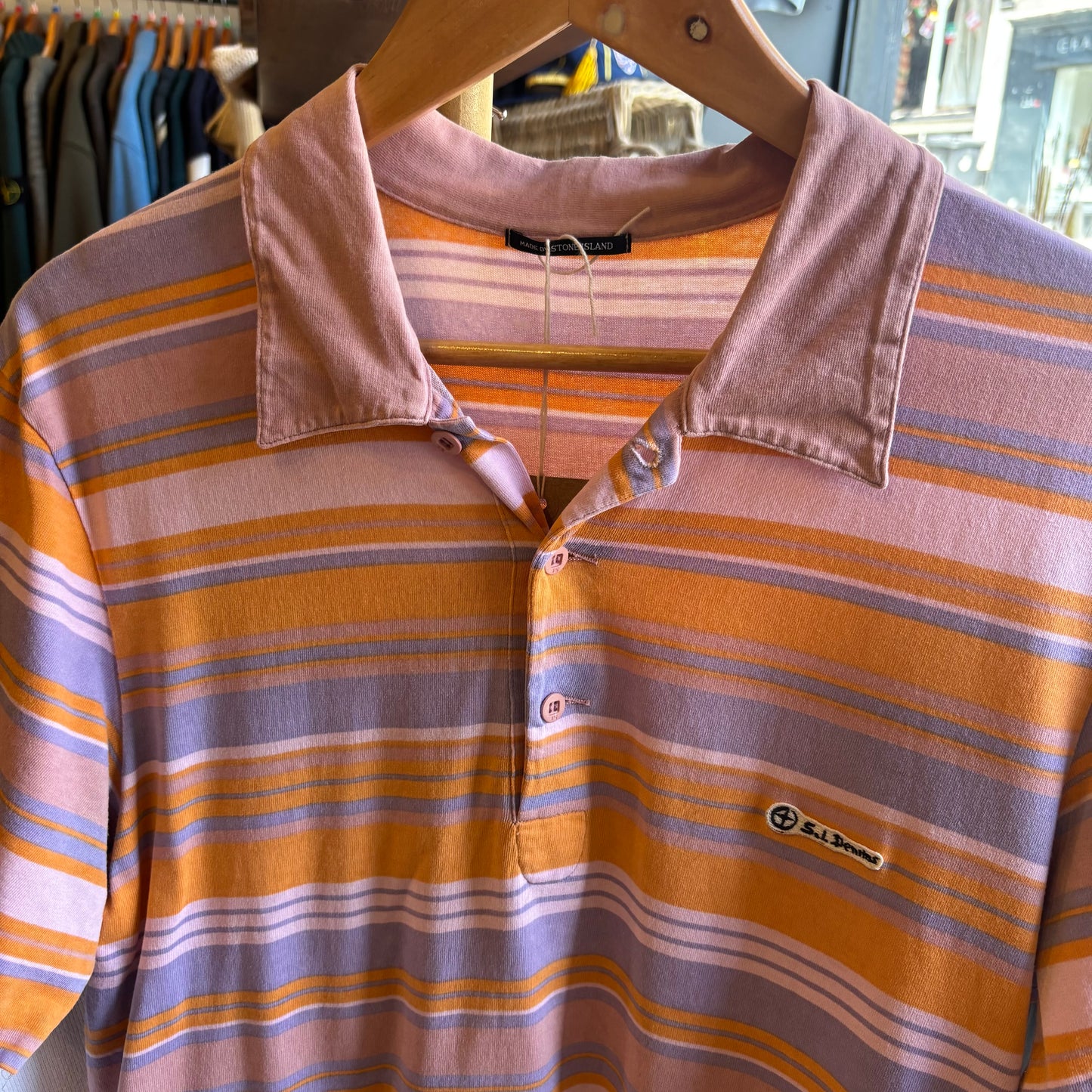 Stone Island Denims S/S 2006 Stripe Polo Shirt Multi (Large)