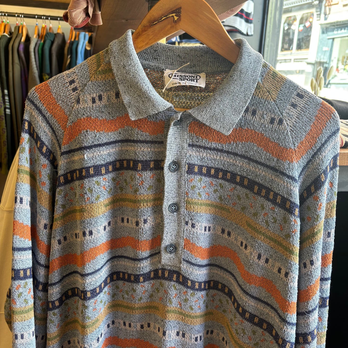 Missoni Sport Italian Pullover Polo Jumper Blue (Large)