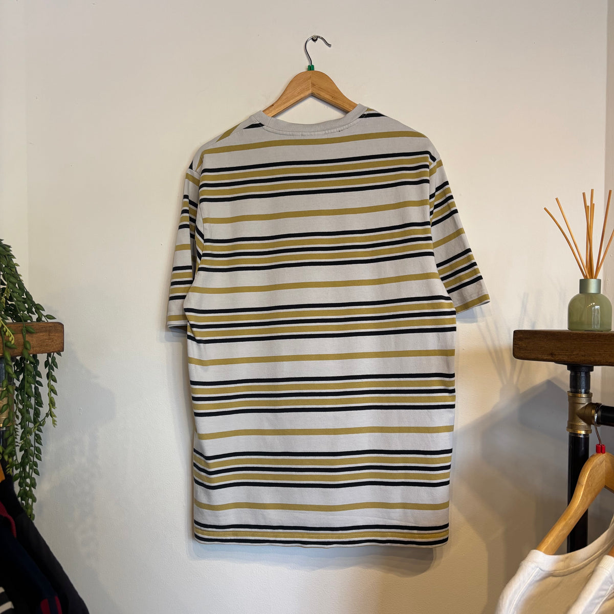 Stussy Alton Stripe Crew T-Shirt Bone (XL)