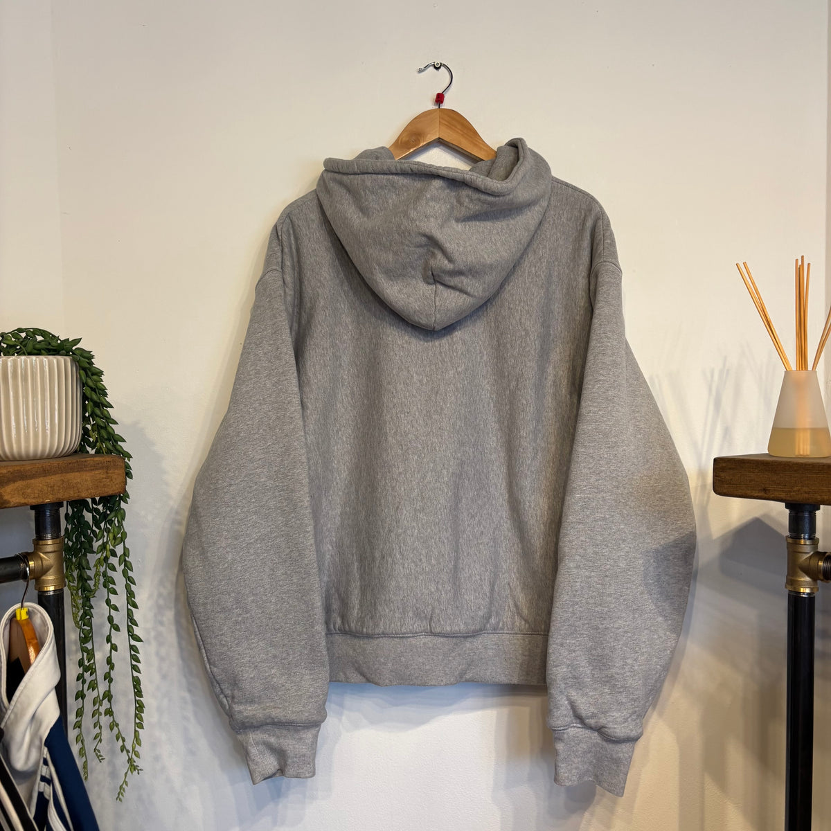 Stussy Double Face Zip Logo Hoodie Grey (Large)
