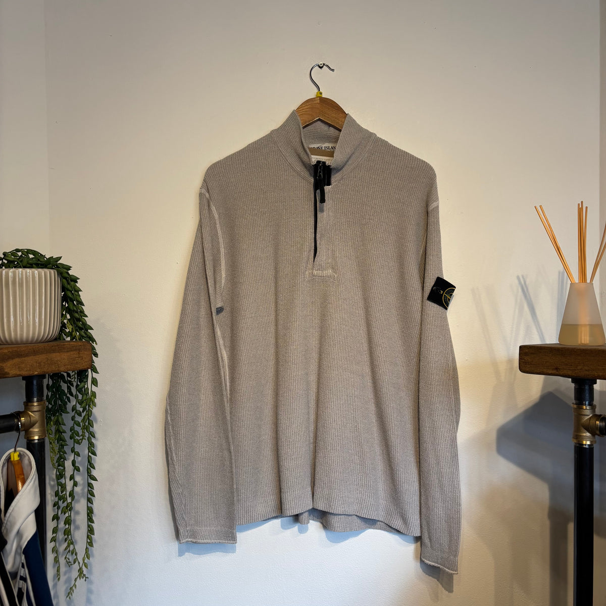 Stone Island S/S 2003 Quarter Zip Jumper Grey (Medium)