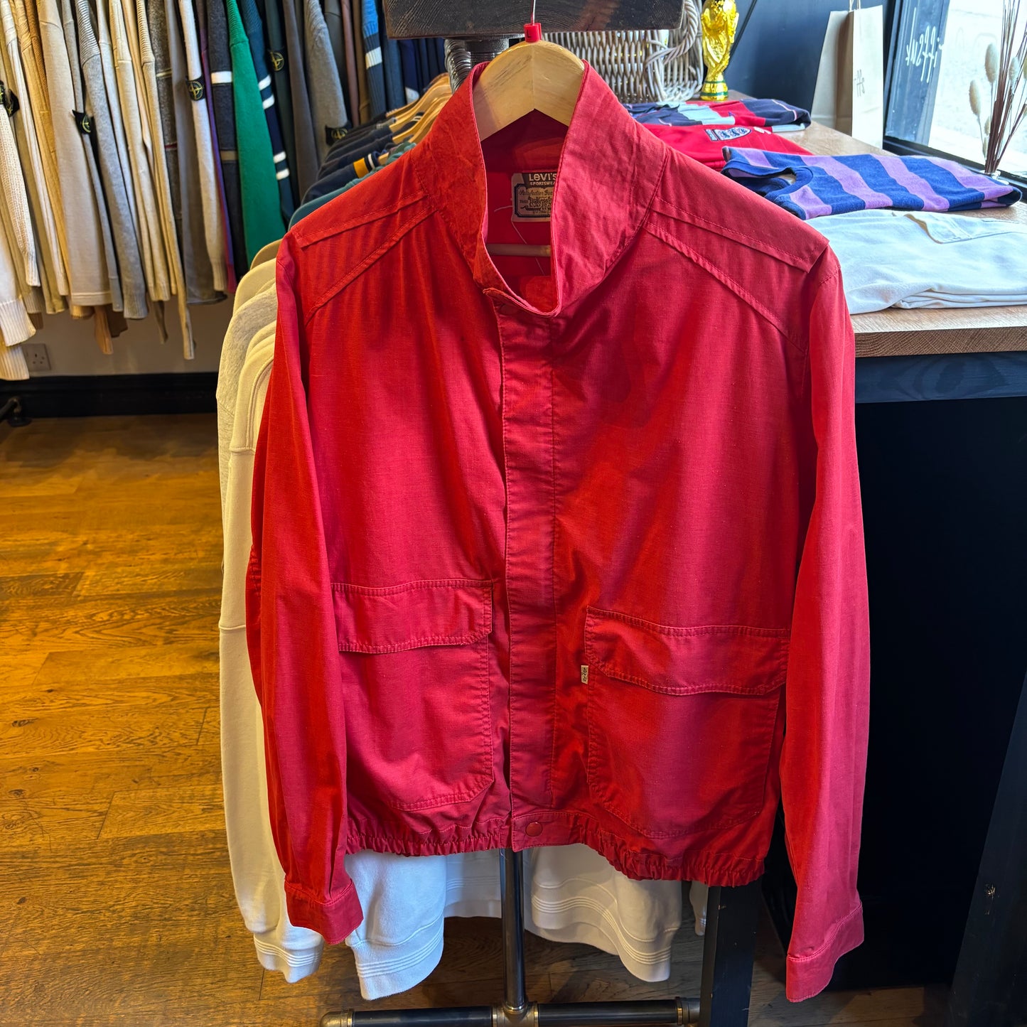 Levi's 80s Zip Up Blouson Jacket Red (Large)