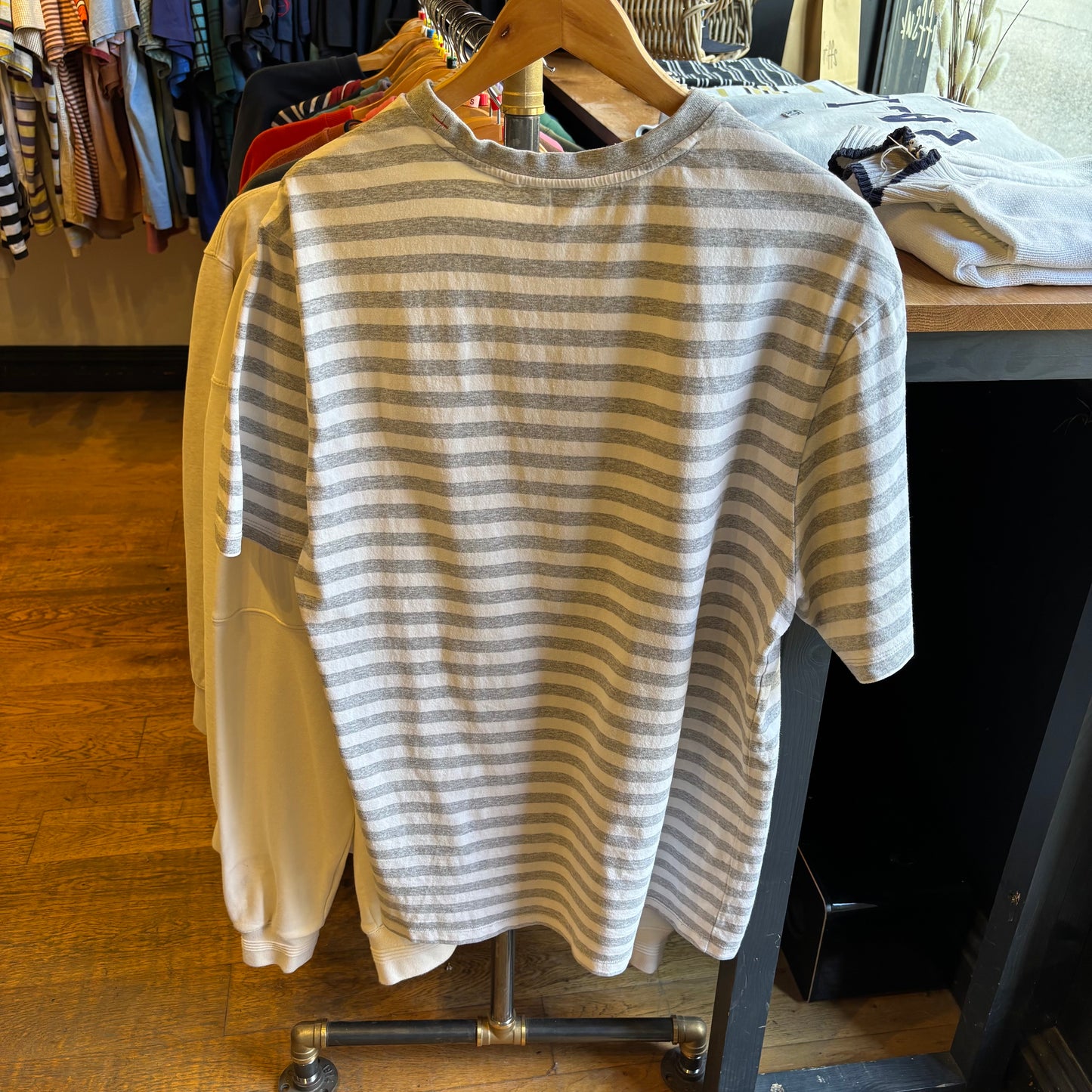 Guess X ASAP Rocky Stripe T-Shirt Grey/ White (XL)