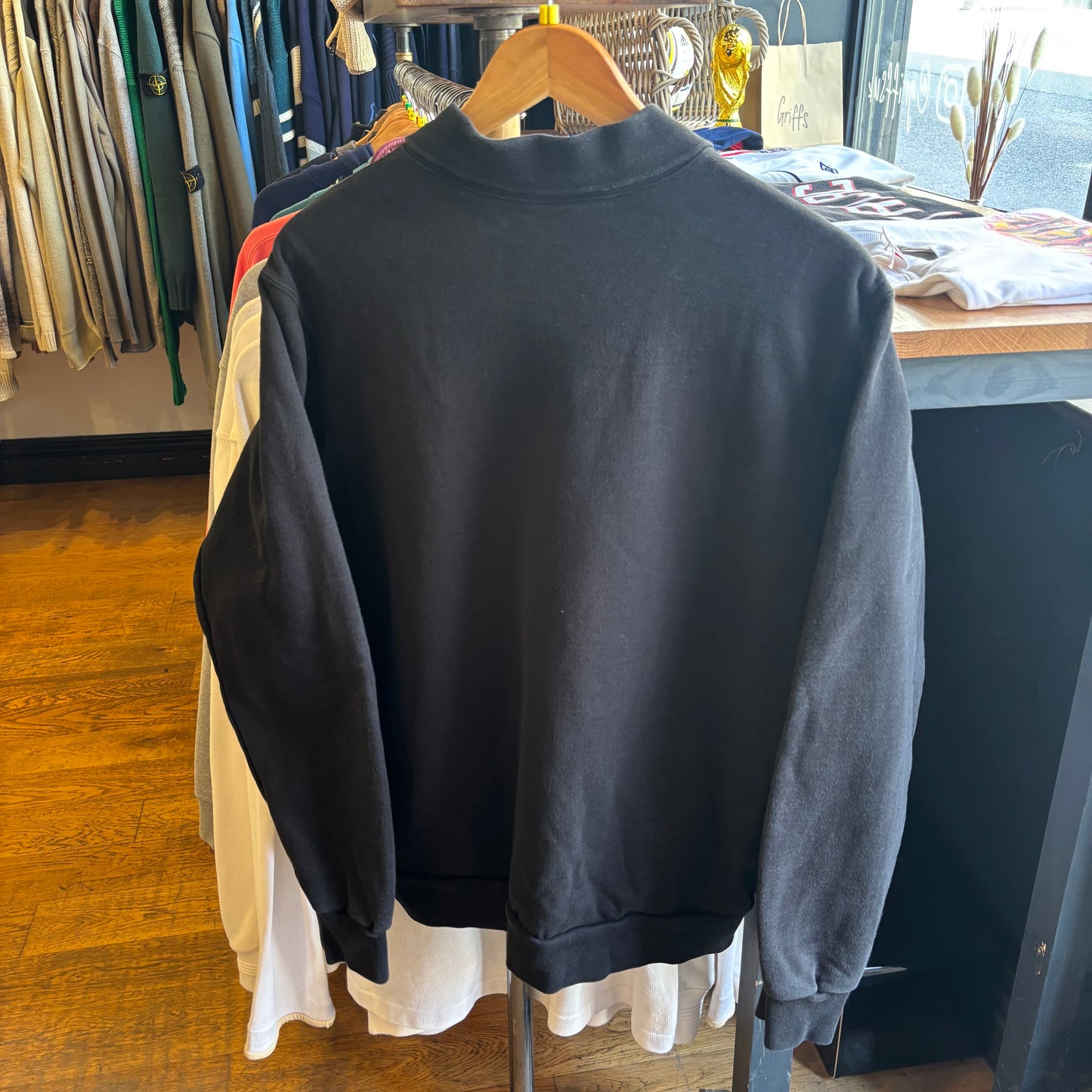 Supreme FW17 Polo Crew Sweatshirt Black/ Pink (Medium)