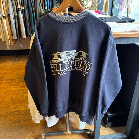 Pelle Pelle By Marc Buchanan Oversized Sweatshirt Navy (Large)
