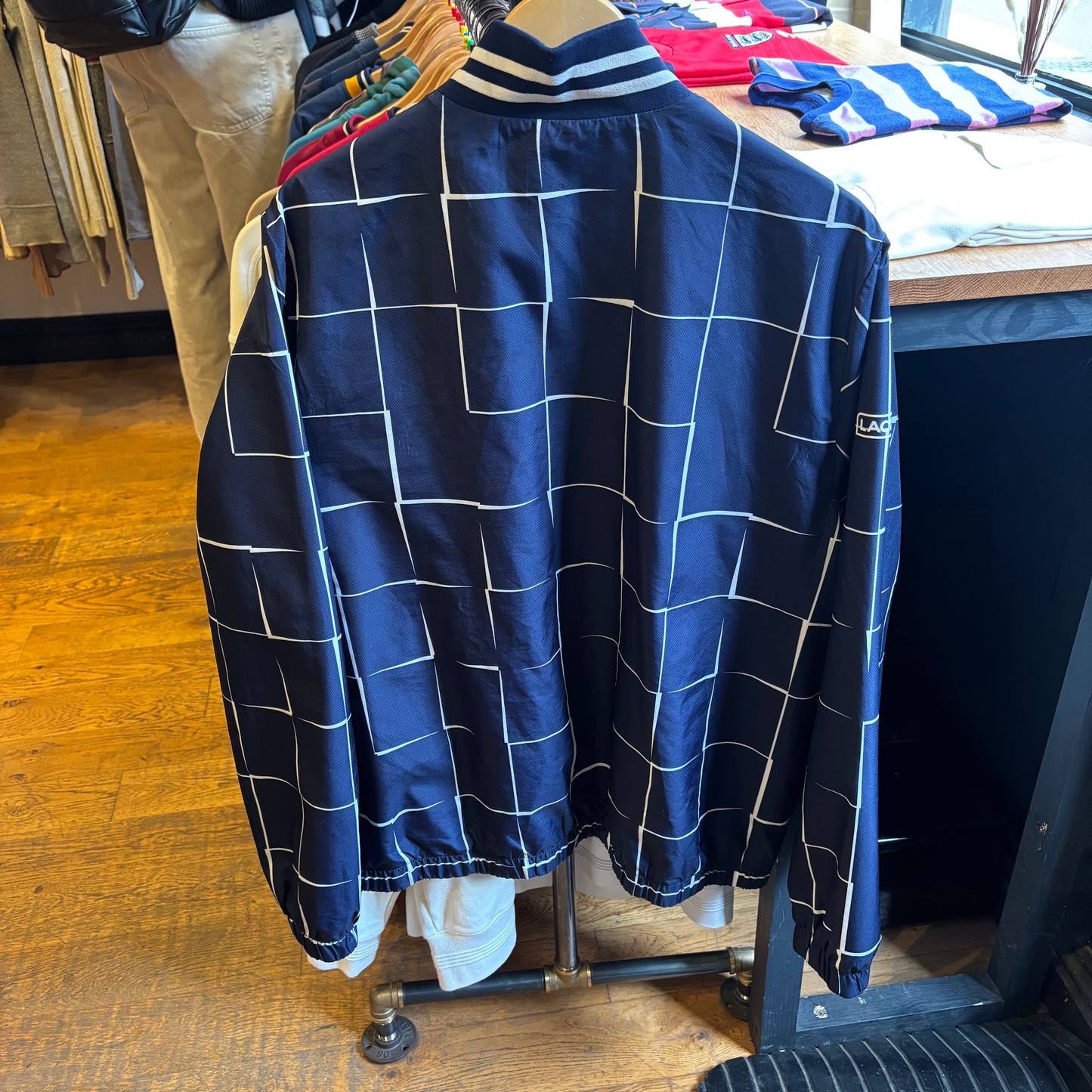 Lacoste Sport Zip Up Track Jacket Navy/ White (XL)