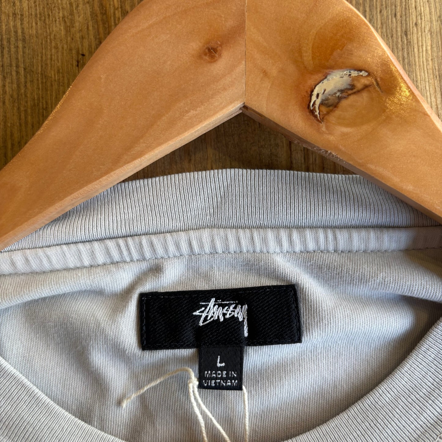 Stussy Lazy Small Logo T-Shirt Cream (Large)