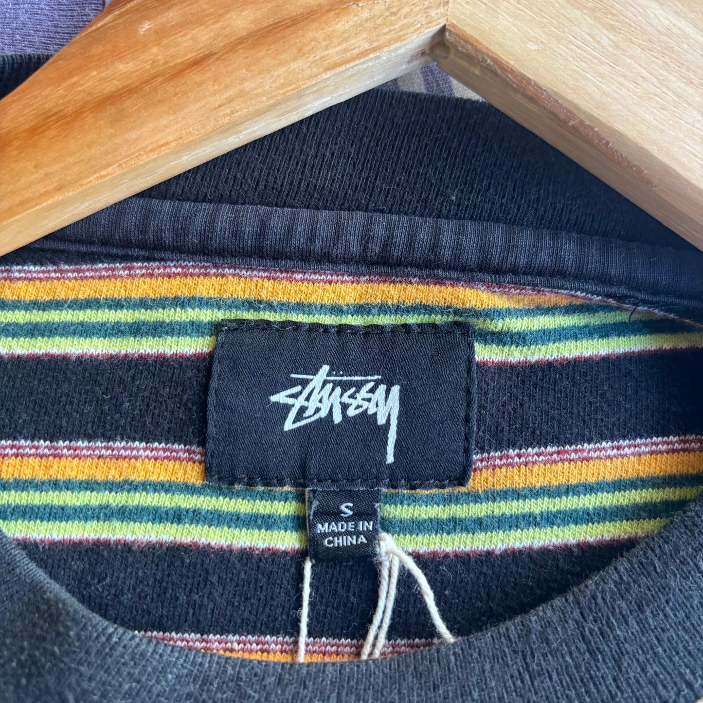 Stussy Hudson Striped Brushed Cotton Longsleeve Top Black (Small)