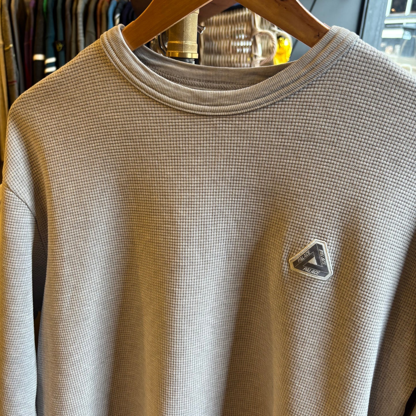 Palace FW19 Sofar Waffle Longsleeve Grey (Large)