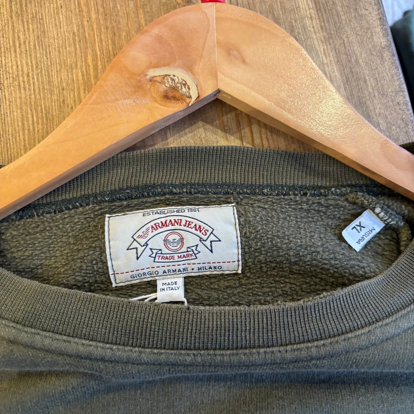 Armani Jeans Pullover Sweatshirt Green (Large)