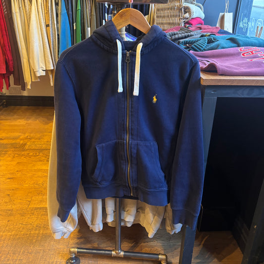 Ralph Lauren Zip Up Hoodie Navy Blue (Small)