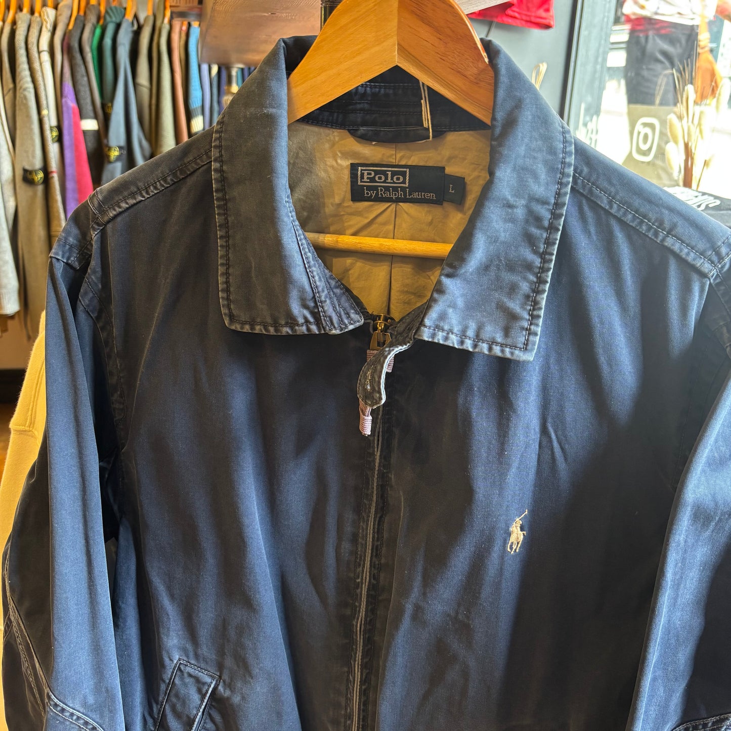 Ralph Lauren Harrington Zip Up Jacket Blue (Large)