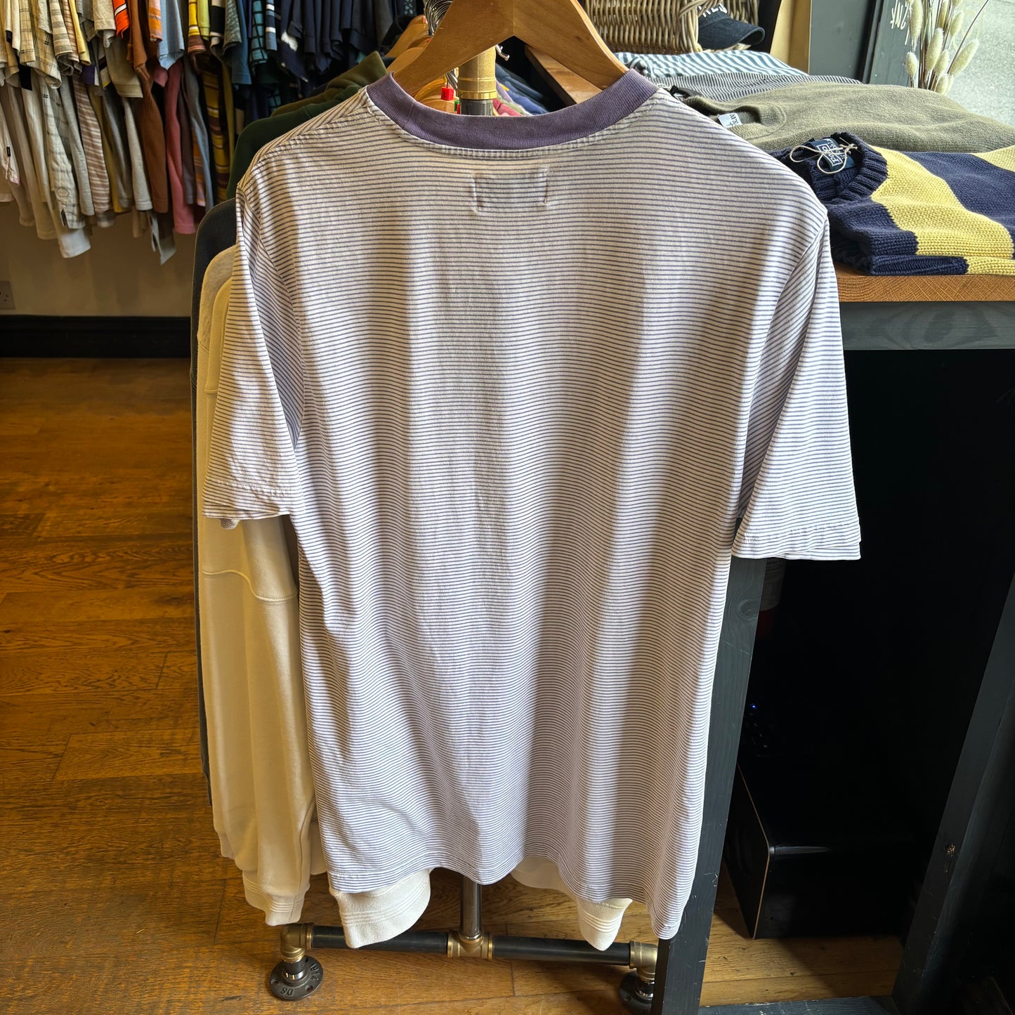 Palace SS19 3D Stripe T-Shirt Purple/ White (Large)