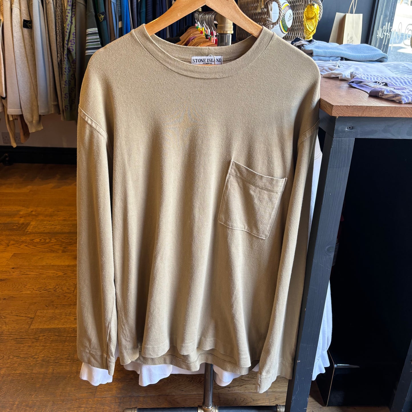 Stone Island S/S 2004 Spellout Longsleeve Thin Sweatshirt (Large)