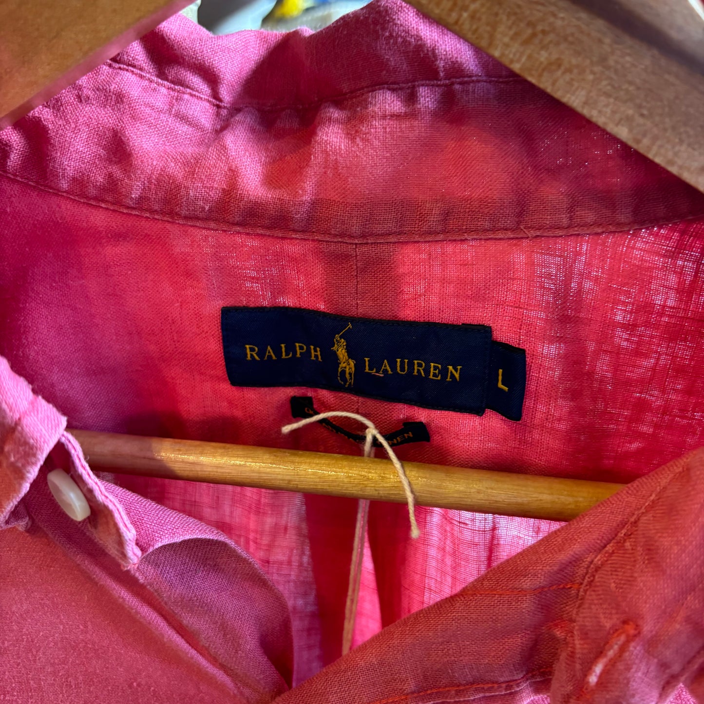 Ralph Lauren Button Up Longsleeve Shirt Pink (Large)