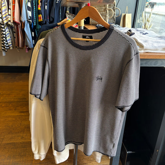 Stussy Waffle Short Sleeve T-Shirt Black (Large)