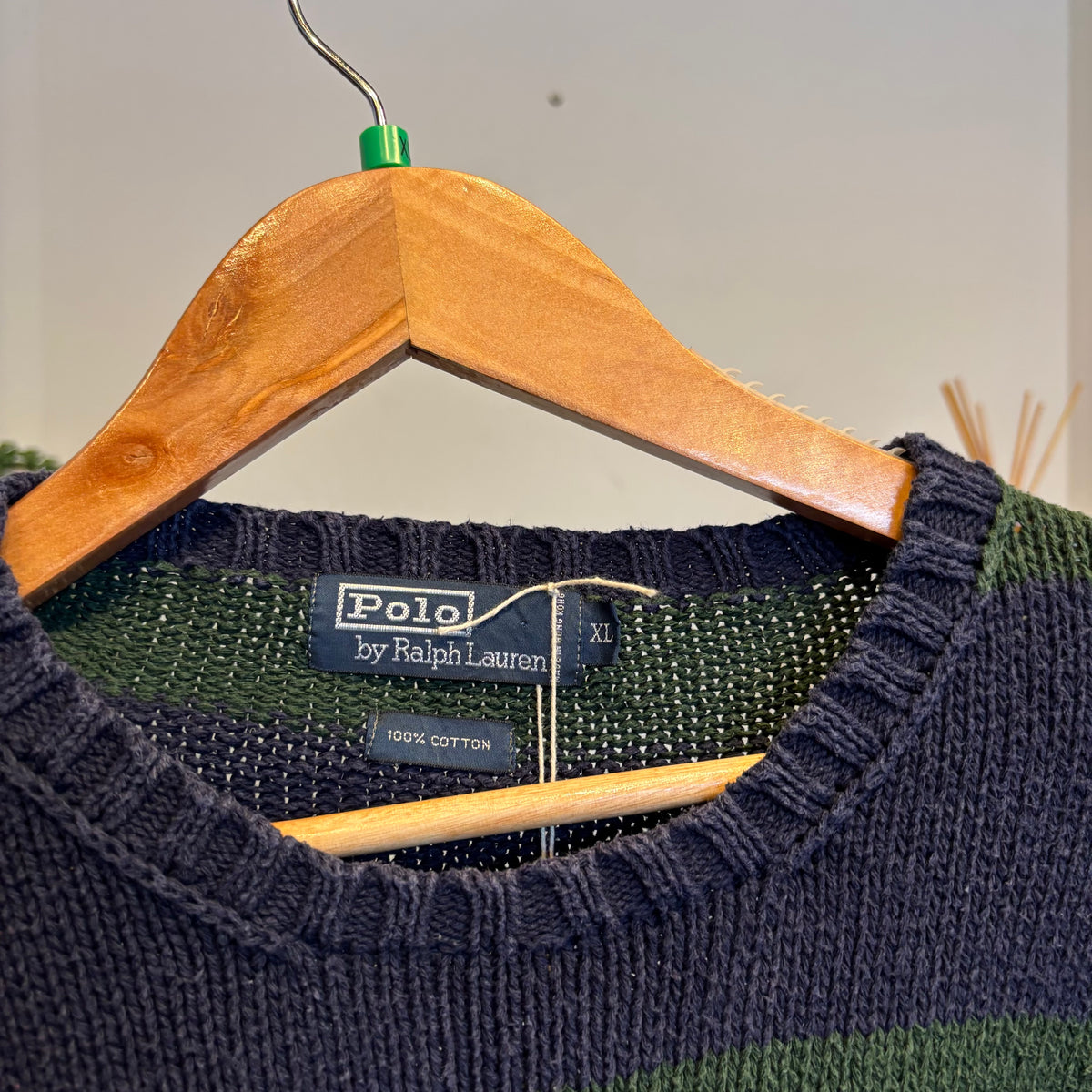 Ralph Lauren Striped Chunky Knit Navy/ Green (XL)