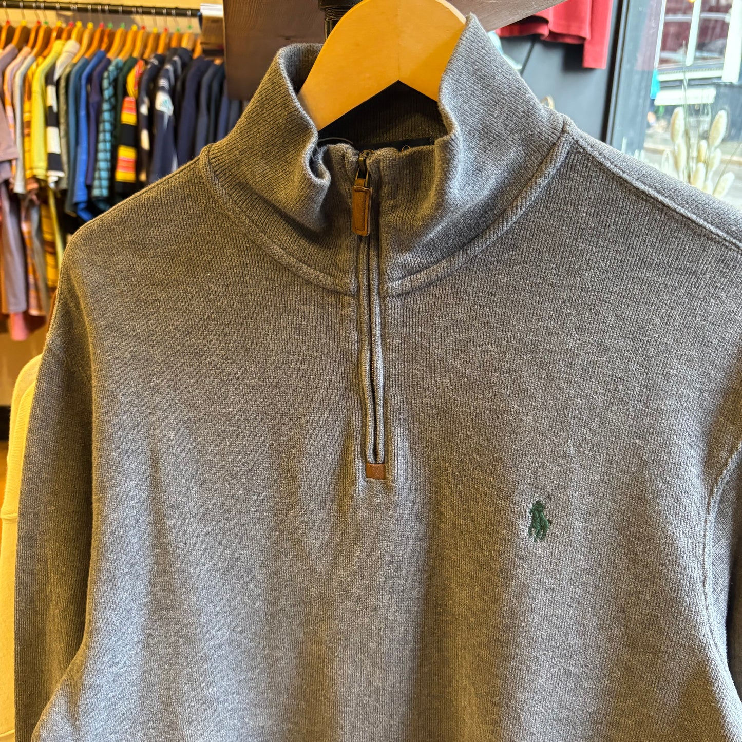 Ralph Lauren Quarter Zip Jumper Grey (Medium)