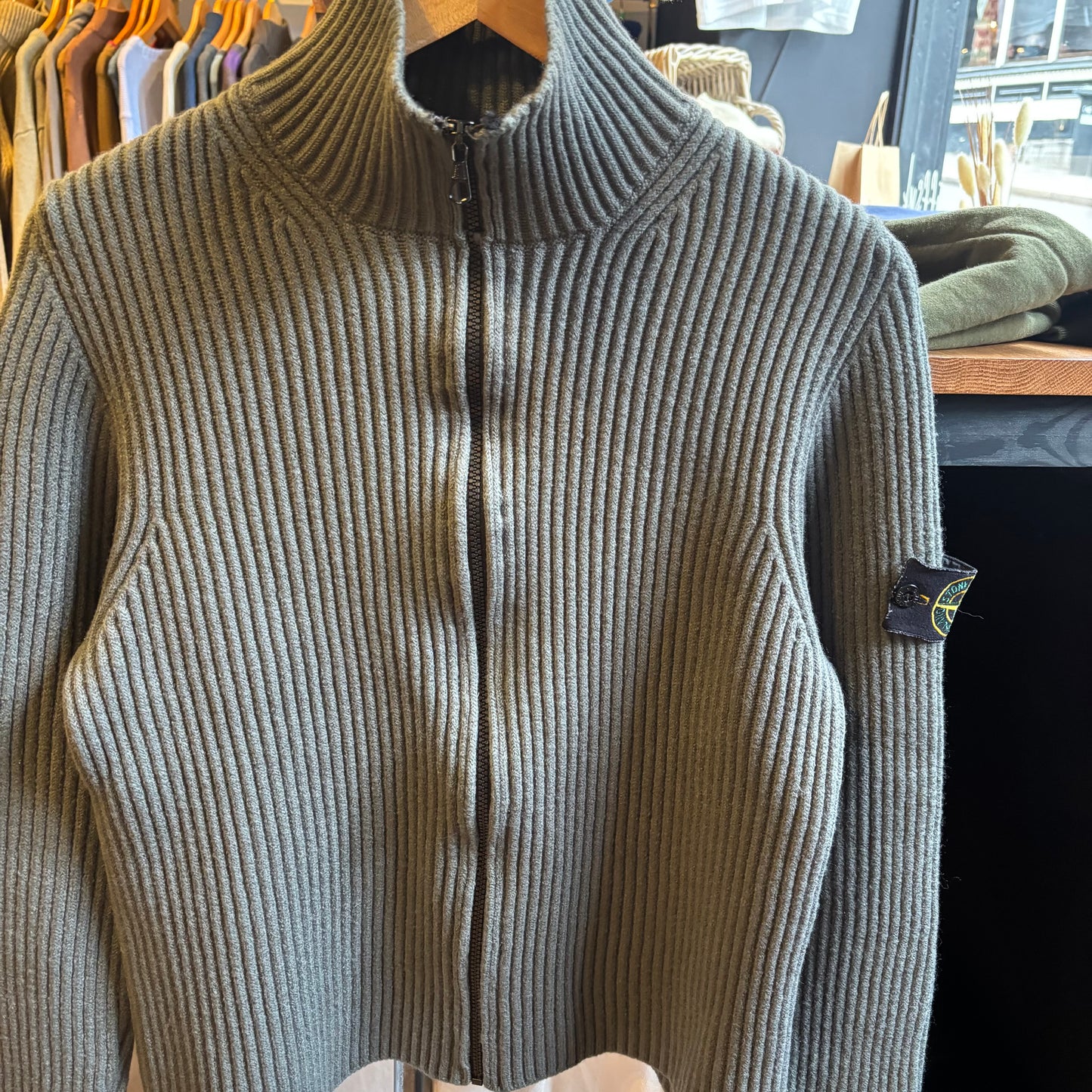 Stone Island AW06 Full Zip Knit Jumper Grey (Small)