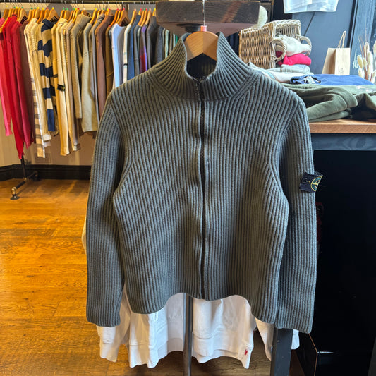 Stone Island AW06 Full Zip Knit Jumper Grey (Small)