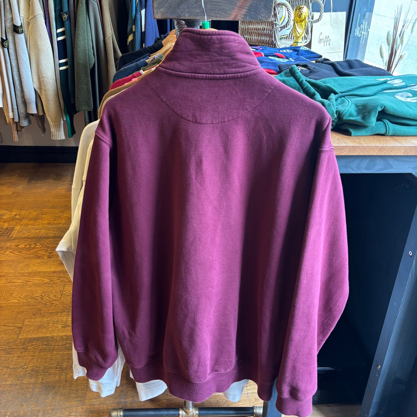 Palace FW21 Quarter Zip Funnel Jumper Wine (XL)