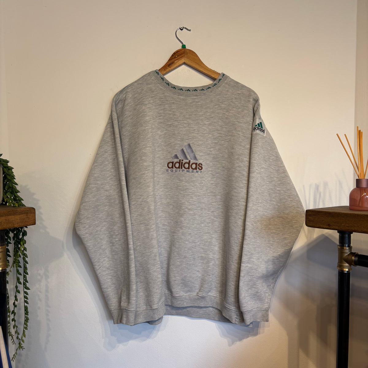Adidas Equipment Spellout Oversized Sweatshirt Grey (XL)